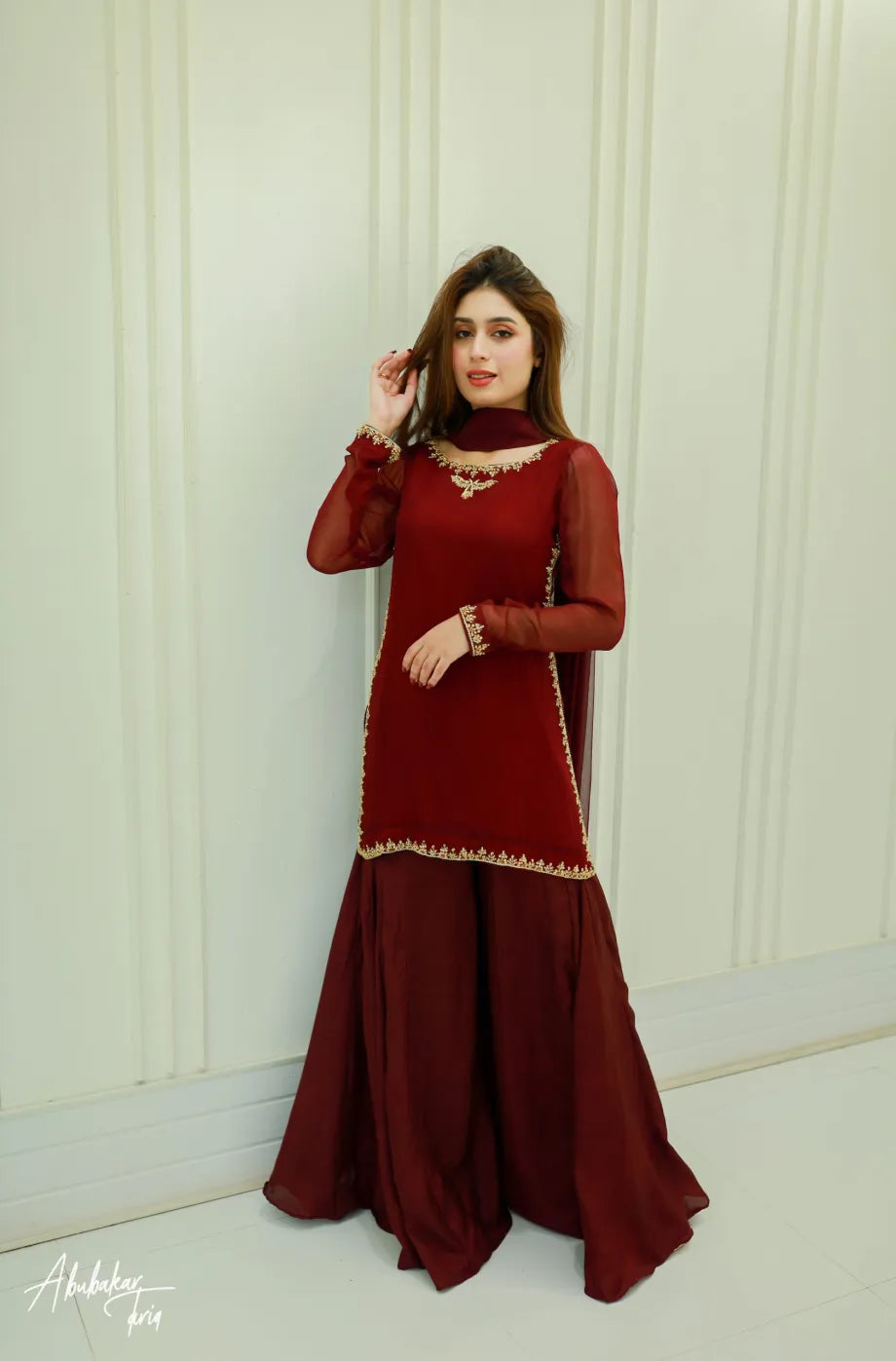 Mahroon Chiffon