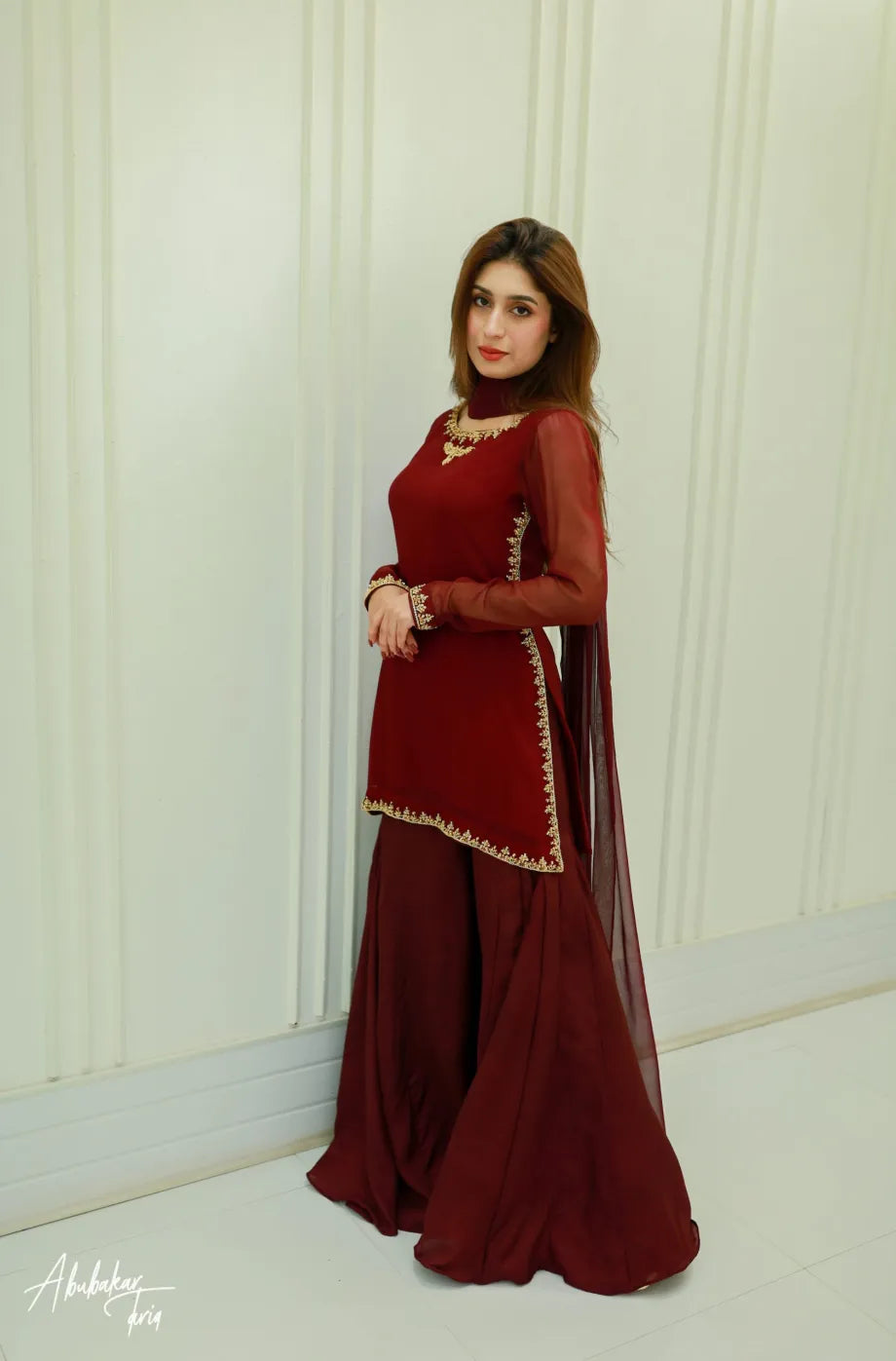 Mahroon Chiffon