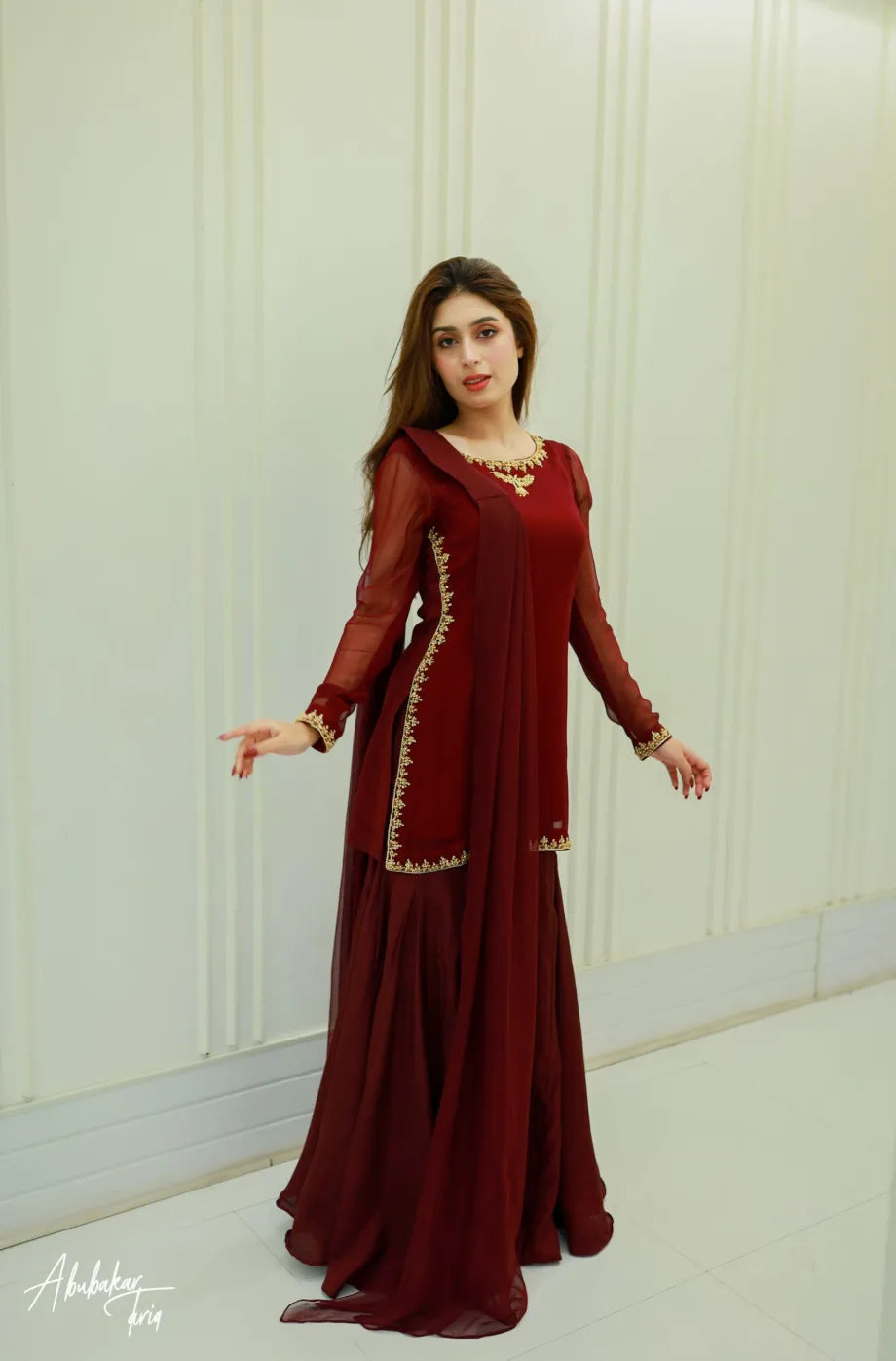 Mahroon Chiffon