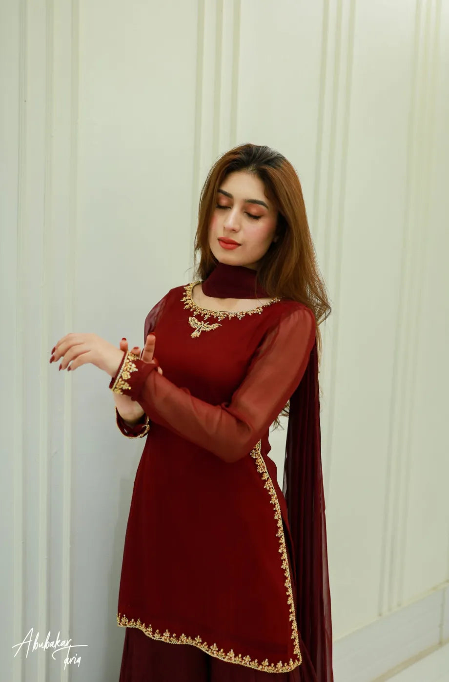 Mahroon Chiffon