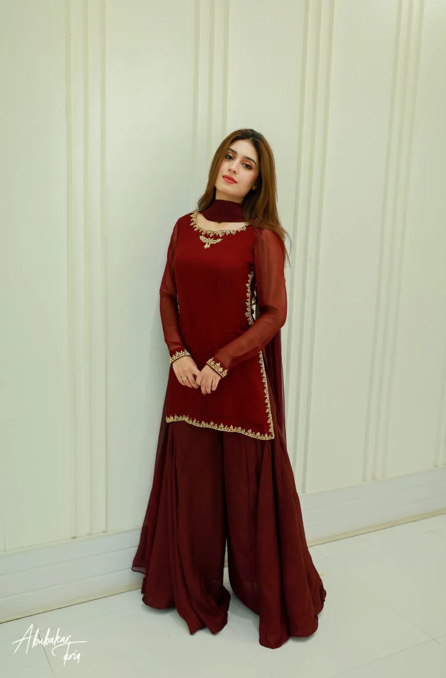 Mahroon Chiffon