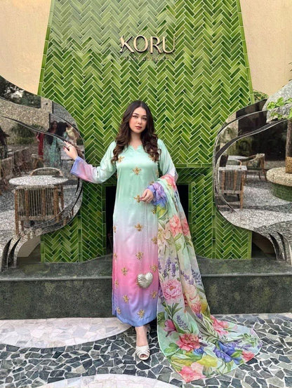 3-piece Shamoze Silk Tie &Dye ensemble MR-004